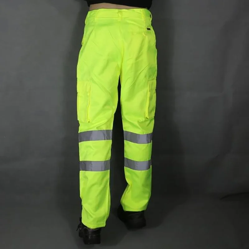Work Wear High Quality Reflective Safety Pants Outdoor Reflective Security Hi Vis Material Safety Cargo Pants