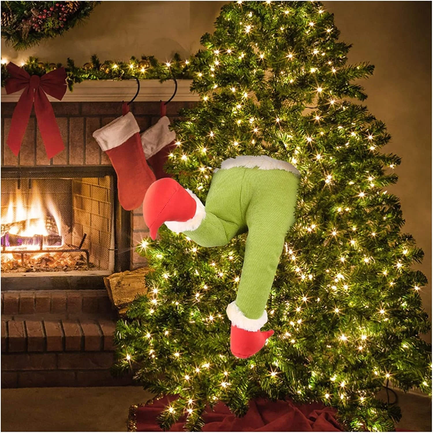Christmas Tree Decoration Santa Claus Legs Plush Door Decor Santa Claus Elf Leg Christmas Decor For Home Hanging Ornaments 2024