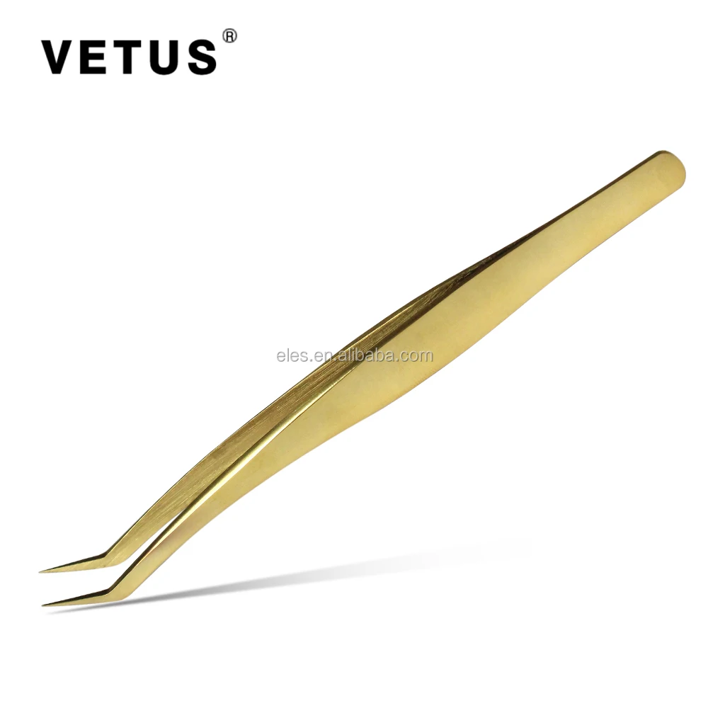 Золотая 100% натуральная Vetus MCS-12 MCS-15 MCS-18 MCS-19 MCS-20 MCS 5B Пинцет для наращивания ресниц объем Pinzas