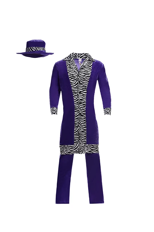 Pimp Costume halloween  Party stage performance Fancy Dress Casual Pimp Costume For Men