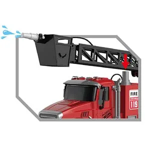 2024 Hot selling kids simulated multifunctional fire truck rescue toys friction inertial water spray fire truck toy