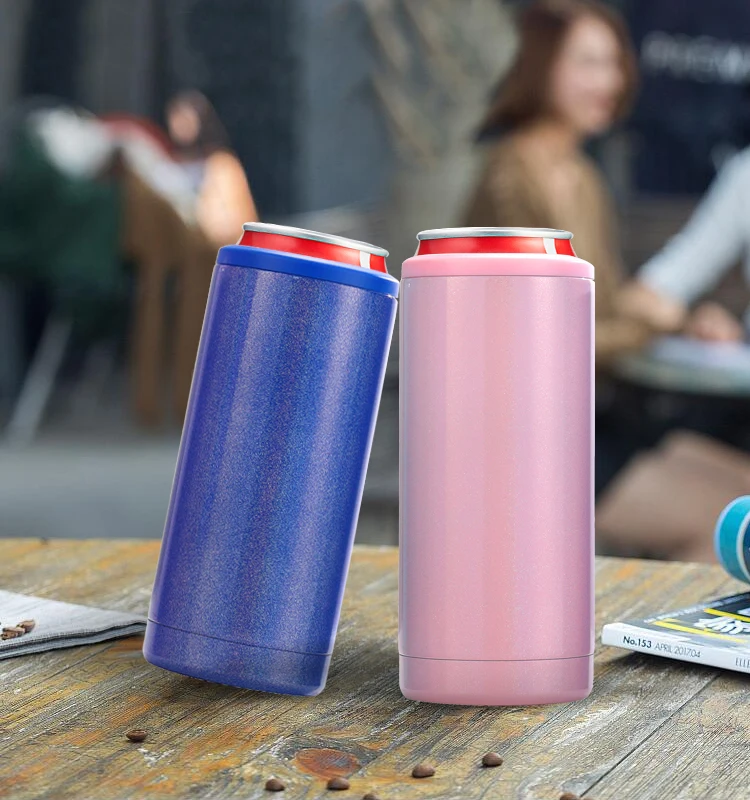 
Wholesale Double Wall Stainless Steel 12oz Beverage Beer Cola slim Can Cooler 