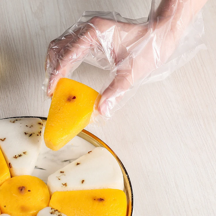 Wholesale Factory Price Kraft Paper Restaurant Individually Packed Food Grade Glove Waterproof Oil Proof Crayfish Pe Glove