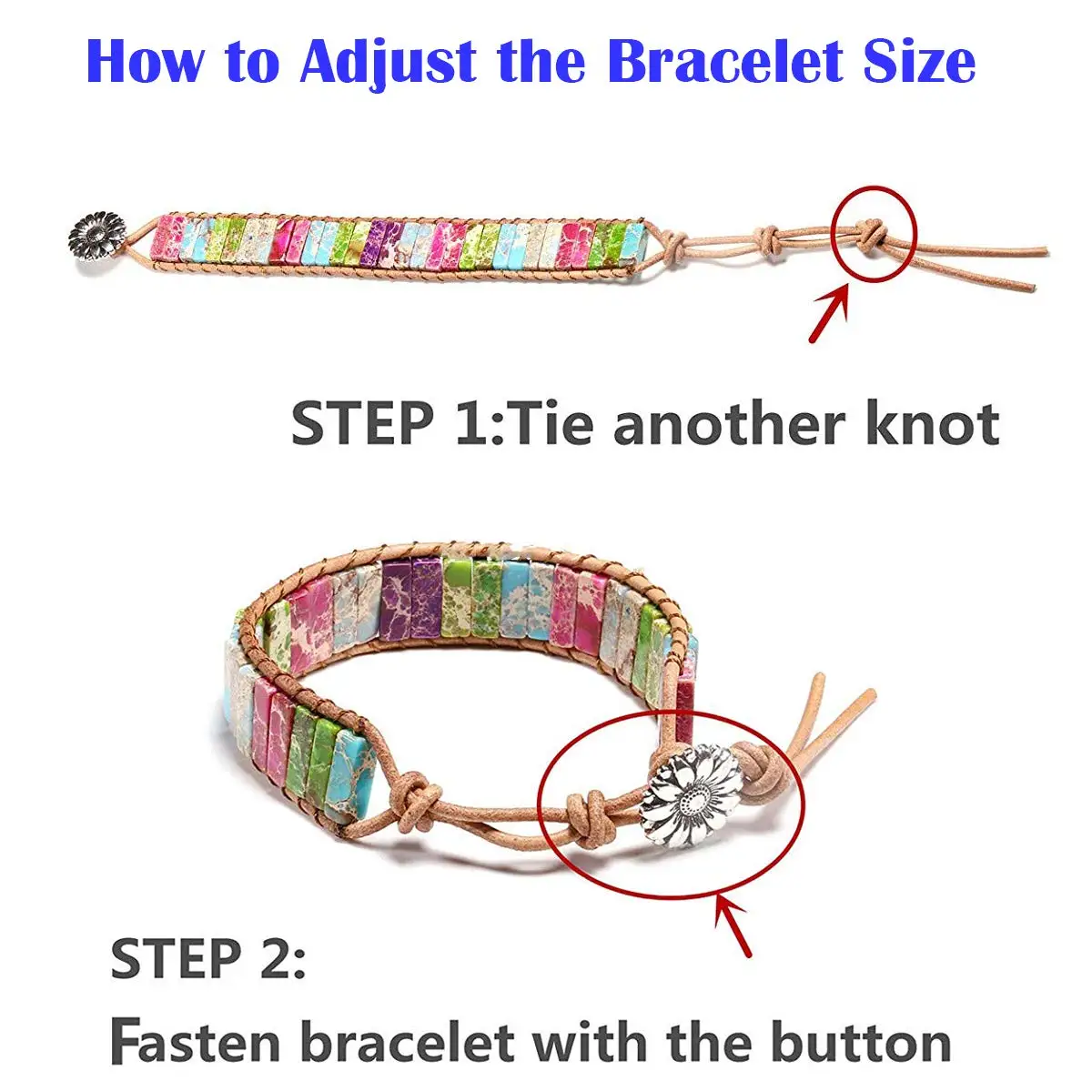 
7 Chakra Bracelets for Women with Real Stones Leather Wrap Healing Bead Bracelet Boho Friendship Jewelry 