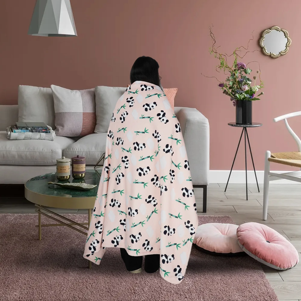 Luxury Plush Polyester Customized Soft Printed Bedding Throw Custom Logo Flannel and Fleece Blanket with Design on Both Sides