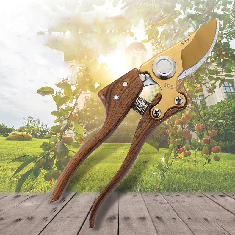 QL511 SK5 Stainless Steel Pruning Woodpiece Anti -Slip Metal Skin Save Effort Scissors Garden Branch Pruning