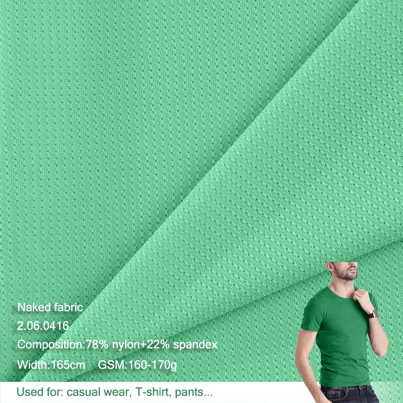 78% Nylon 22% Spandex Tricot Fabric For Sports T-shirt Legging Suits Fabric Quick Drying Cool Fabric For Sportswear Suit