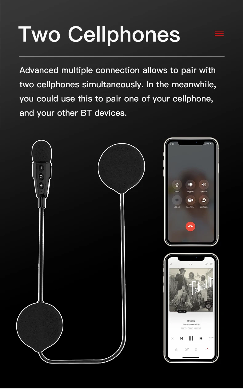 Best quality Manufacturer Motorcycle Wireless Headset Helmet Earphone Headphones moto accessories