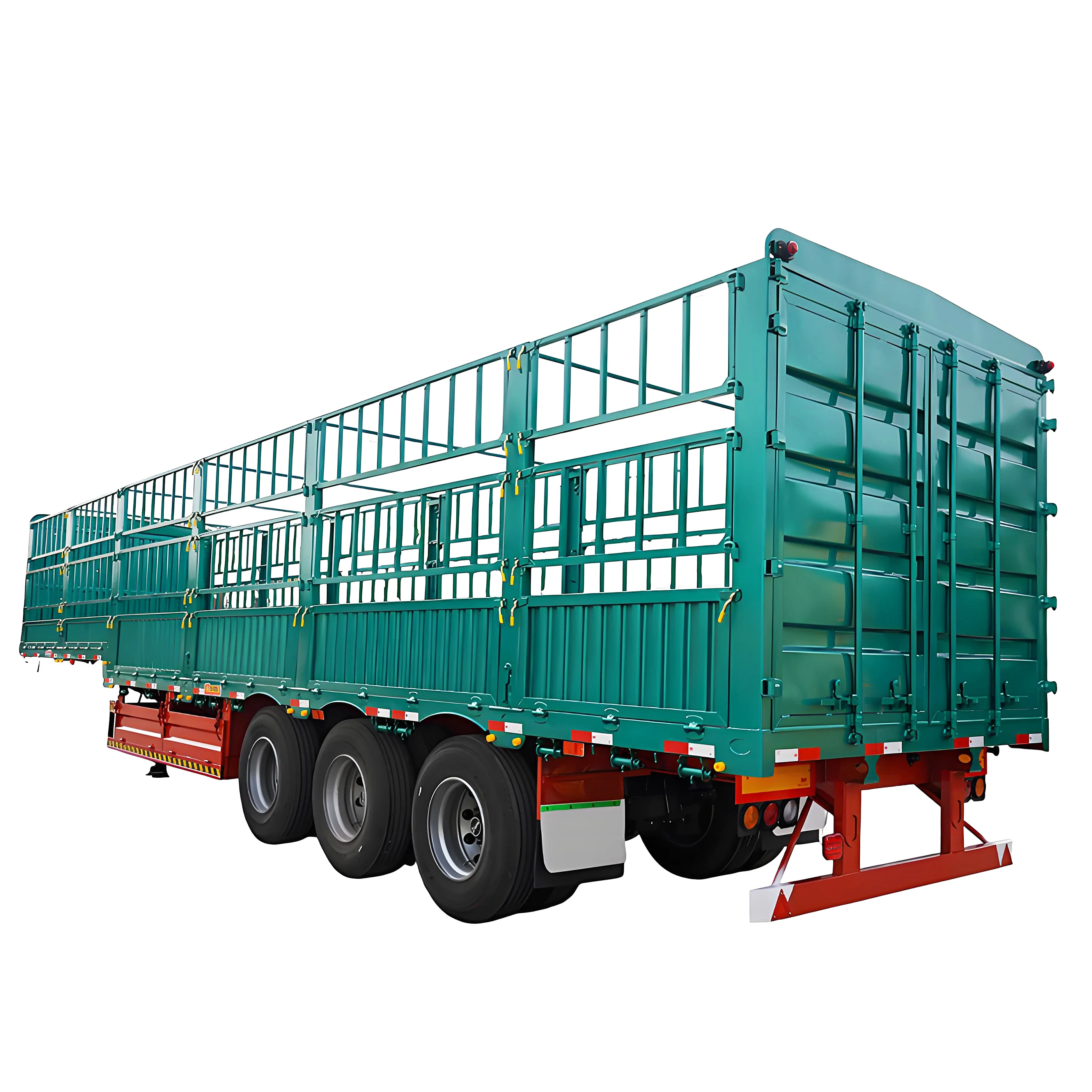 Trailer 3 Axles Side Wall Fence Cargo Semi Truck Steel Material