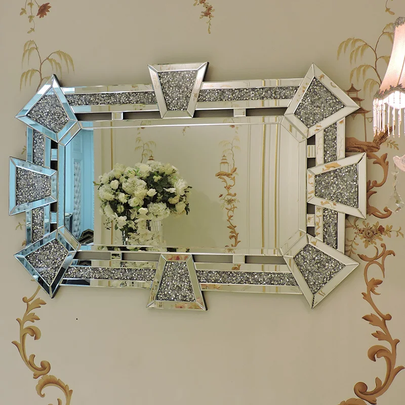 Античное зеркальное стекло, мебель для домашнего декора, золотой бриллиант, дробленый кристалл, зеркальный стол с зеркалом