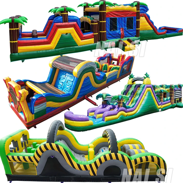 Giant Commercial Bounce House Adult Game Obstacle Course Kids Sports Activities Inflatable Obstacle Course Inflatable For Adults