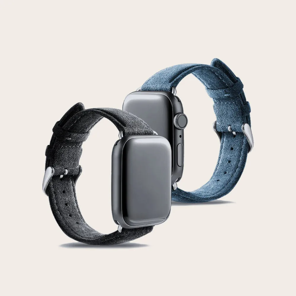 Luxury design 38mm 44mm watch wrist bands soft suede genuine leather watch band for apple watch bands