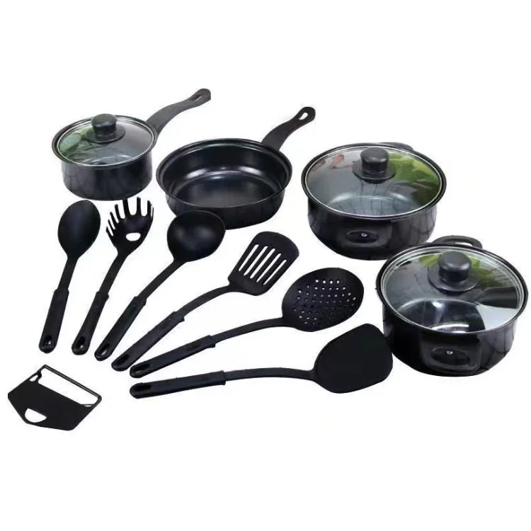 Hot sale Amazon cheap high quality cast iron non-stick cookware set 13 pieces