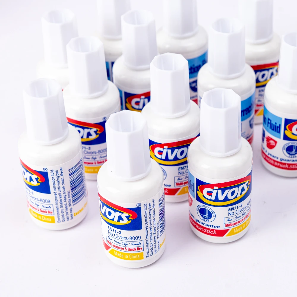 Metal Head Error Correction Pen Student Error Correction Pen Cute Square Bottle Quick Drying White Error Correction Pen