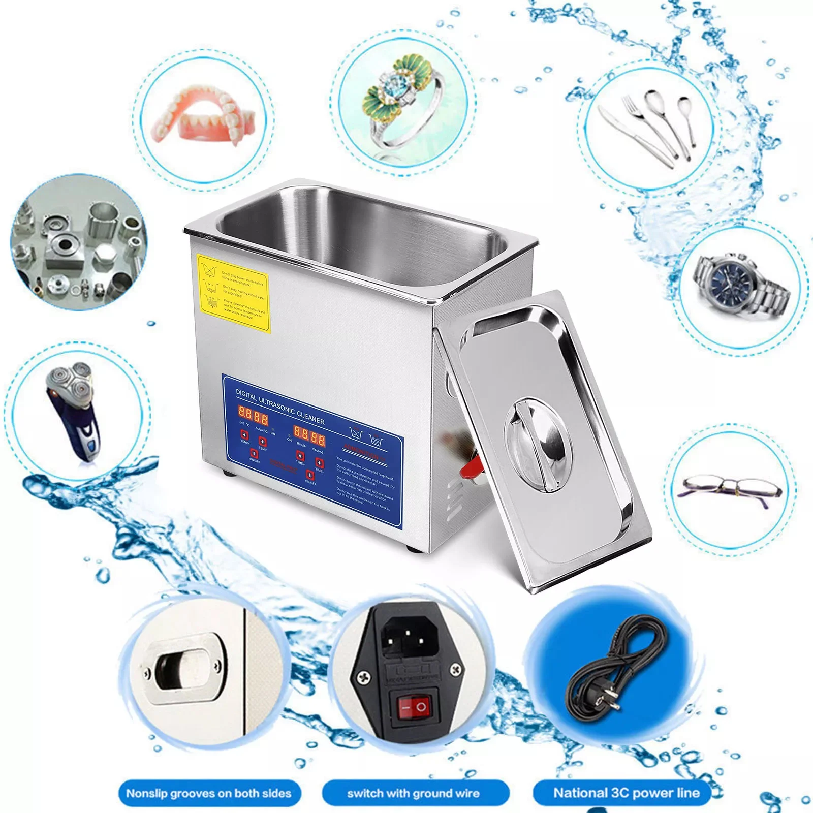 Digital ultrasound Car wash ultrasonic vibrator cleaner 22L,automated engine parts washing system