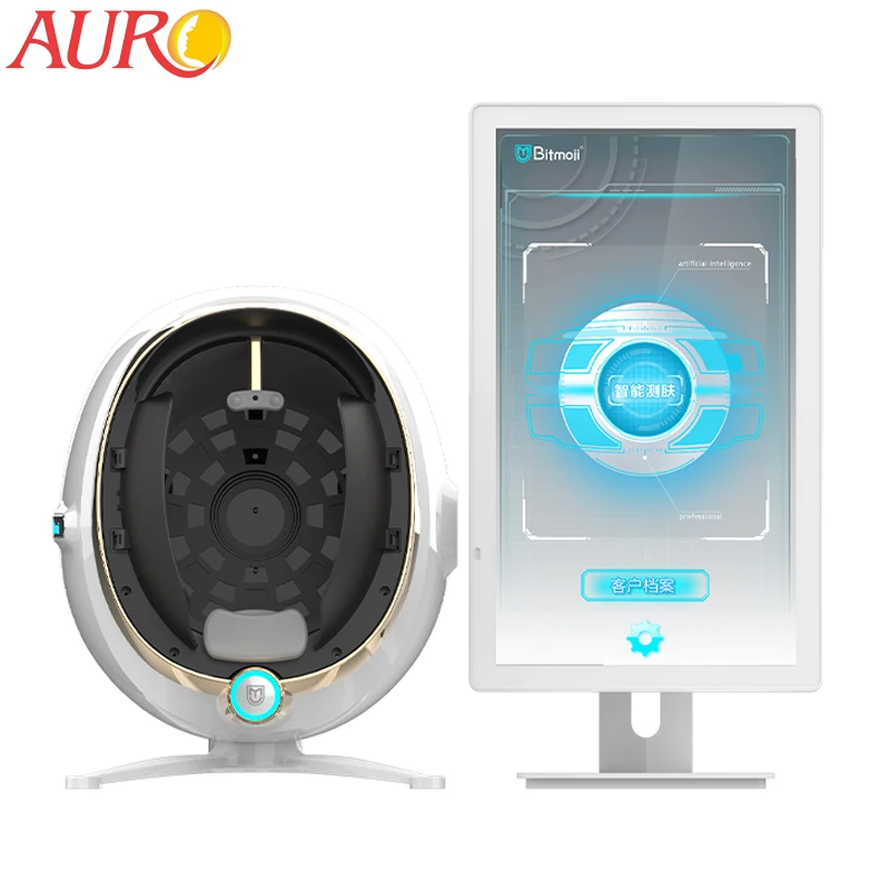 Au-998B Screen 21.5 inch Professional 3D Skin Test Analyzer AI Skin Scanner 3D Digital Facial Skin Analyzer Equipment