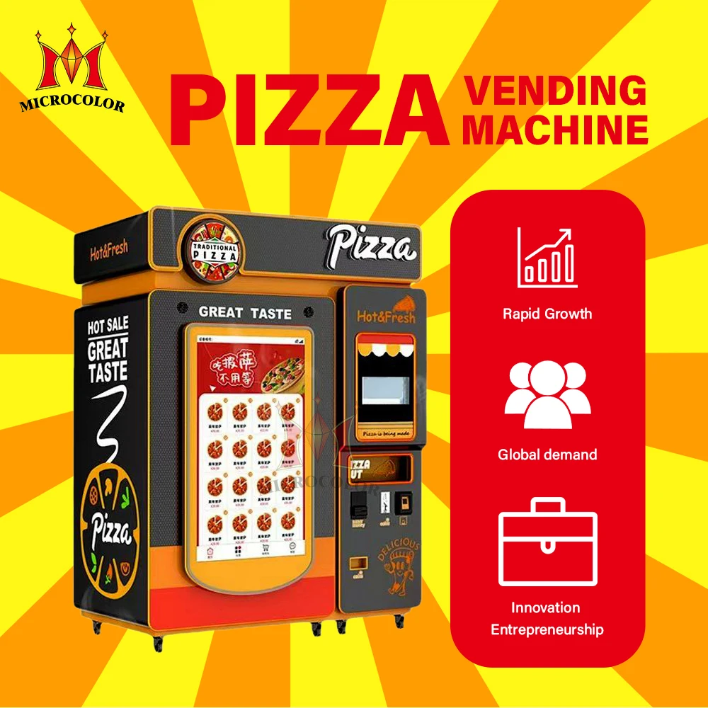Outdoor Self-Service Full Automatic Pizza Vending Machine Smart 55 Inches Touch Screen Pizza Vending Machine