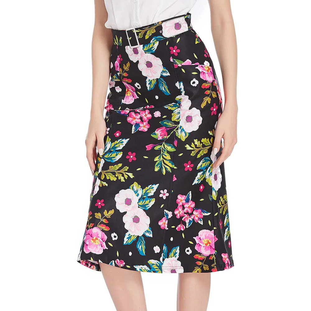 Custom Womens Mermaid Pencil Skirt Elastic Waist Belt Decorated Hips-Wrapped Vintage Retro