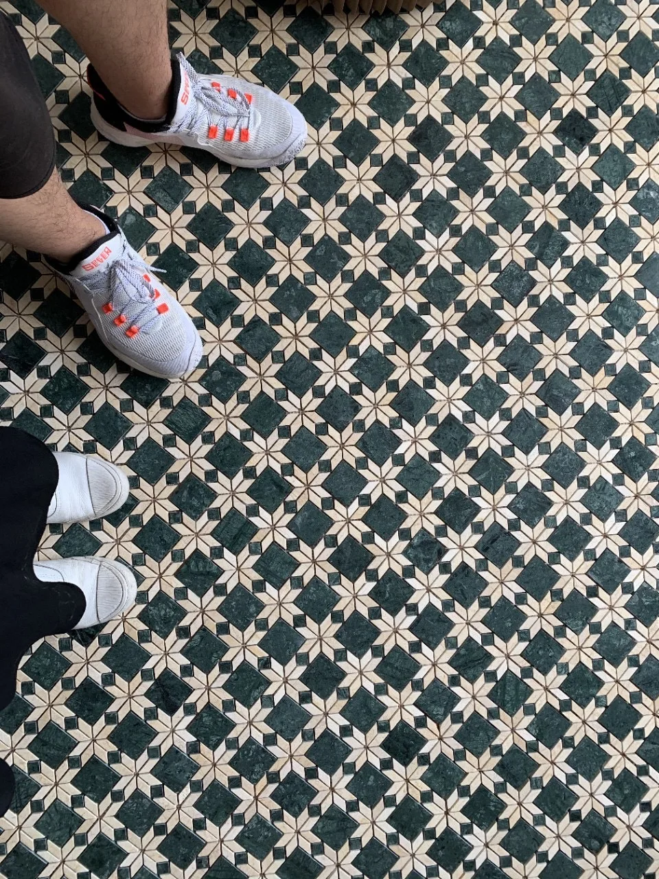 DTH Stone Modern Design Mosaic Tiles Dark Green Beige Natural Stone Marble for Kitchen Bathroom Wall & Floor Parquet Feature