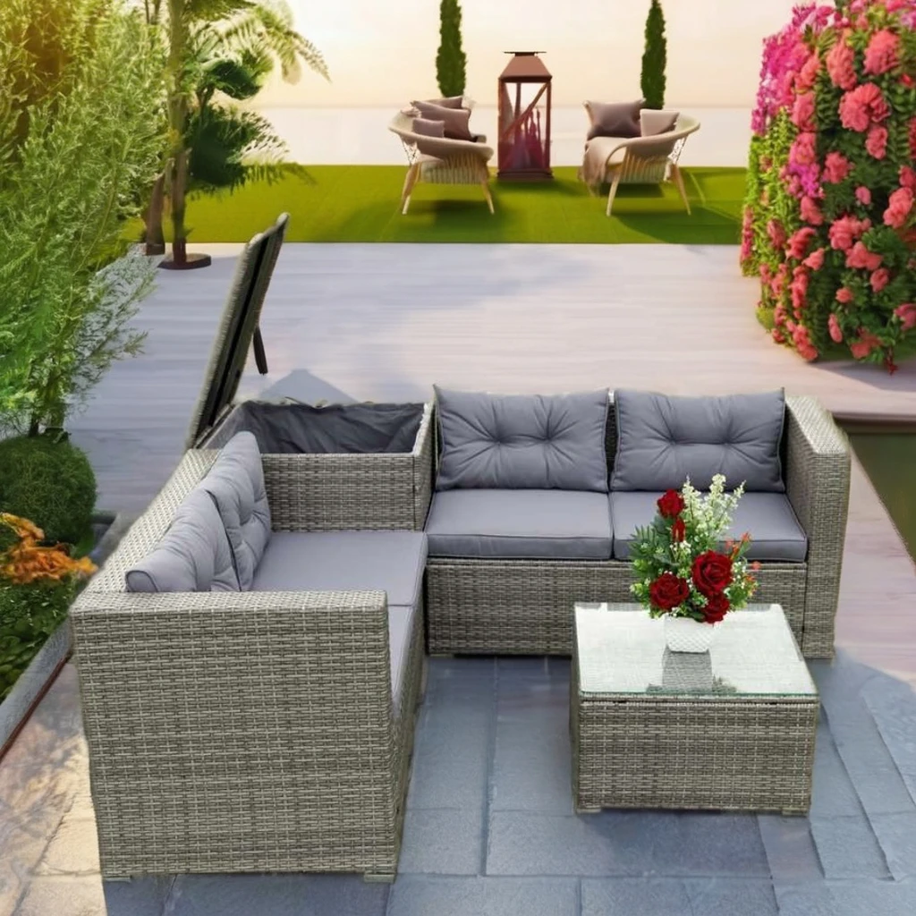 Wholesale Modern Rattan Furniture Strong Bearing Capacity and Fine Quality for Outdoor Dining Park Rest Area for Outdoor Use