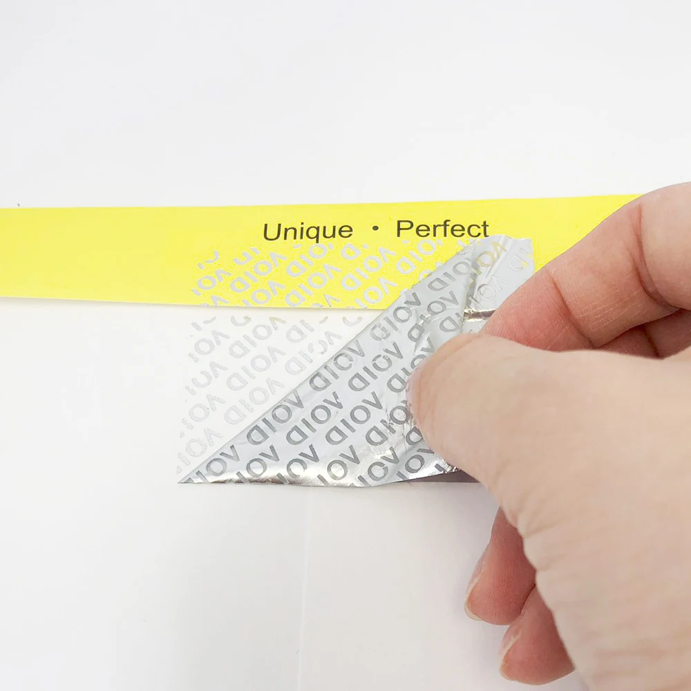  Глянцевая серебряная этикетка VOID наклейка с защитой от взлома левая белым медовым гребнем