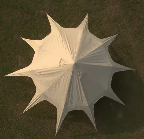 Oxford cloth breathable sunscreen large tent can be used for multiple people khaki color waterproof lotus yurt tent