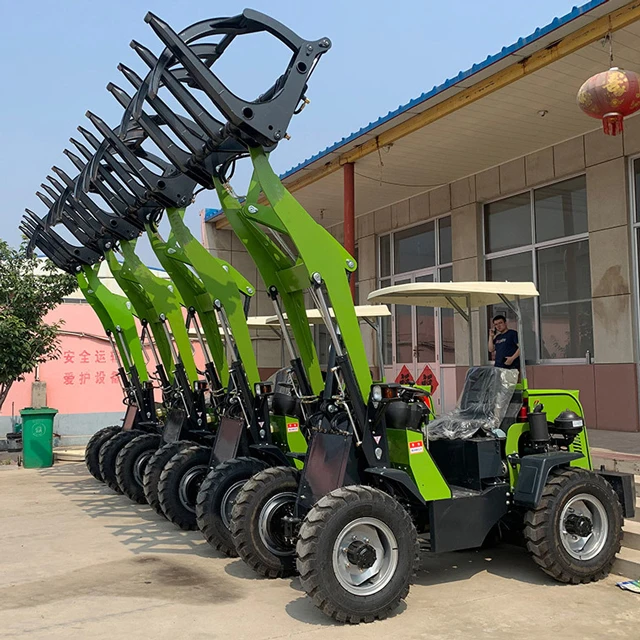 Load 1000kg 1t Mini Backhoe Wheel Loaders Mini Front End Loader Small Diesel/electric Loader Price For Sale