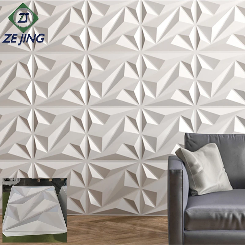 Interior beautiful decoration black diamond pvc 3d wall panels 50*50cm and ceiling panel