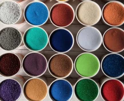 Stock colorful sand dye color sand for wedding decoration  colors for kids sand art act