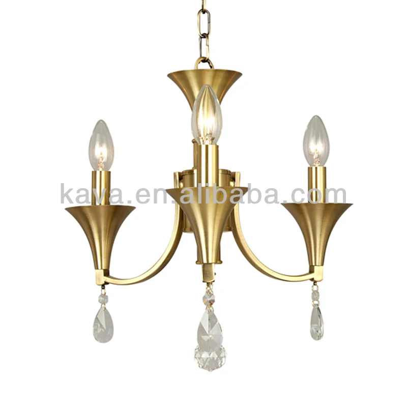 Hot sell antique brass copper chandelier crystal pendant for home decoration