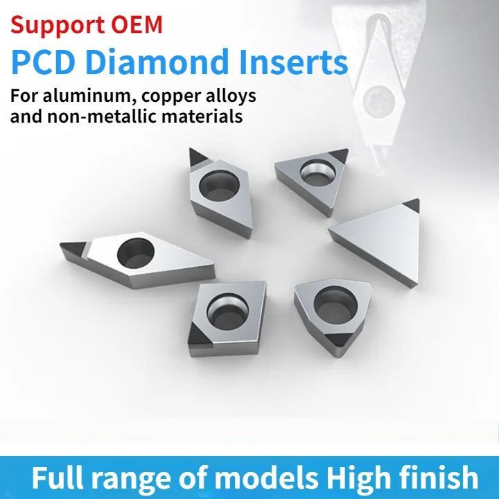Diamond inserts for copper and aluminum CNC lathe tools turning tool grains super bright PCD cutter head