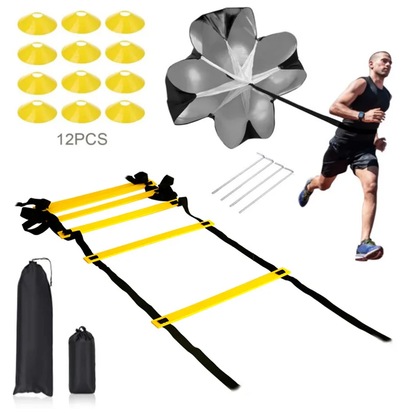 Custom Speed Soccer Football Agility Ladder Agility Equipment Training Set Cones Hurdles Parachute