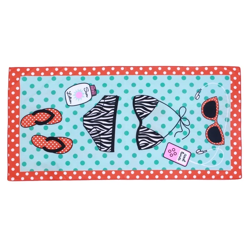 Хит продаж, популярное пляжное полотенце из микрофибры с принтом, мягкое пляжное полотенце, Дамский дизайн