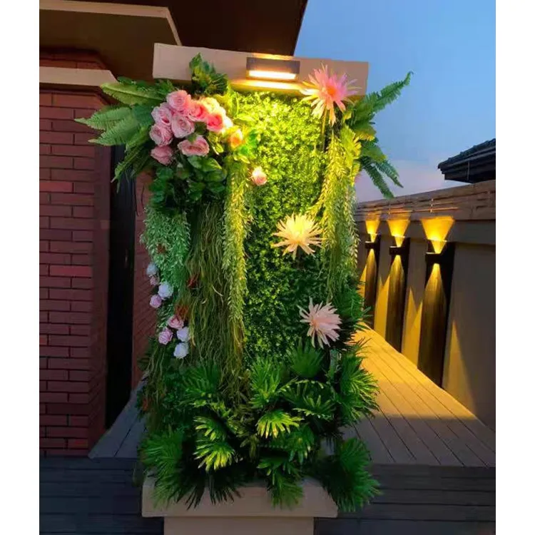 Fashion decorate UV protected outdoor artificial grass plant wall panel 50x50 100x100 cm