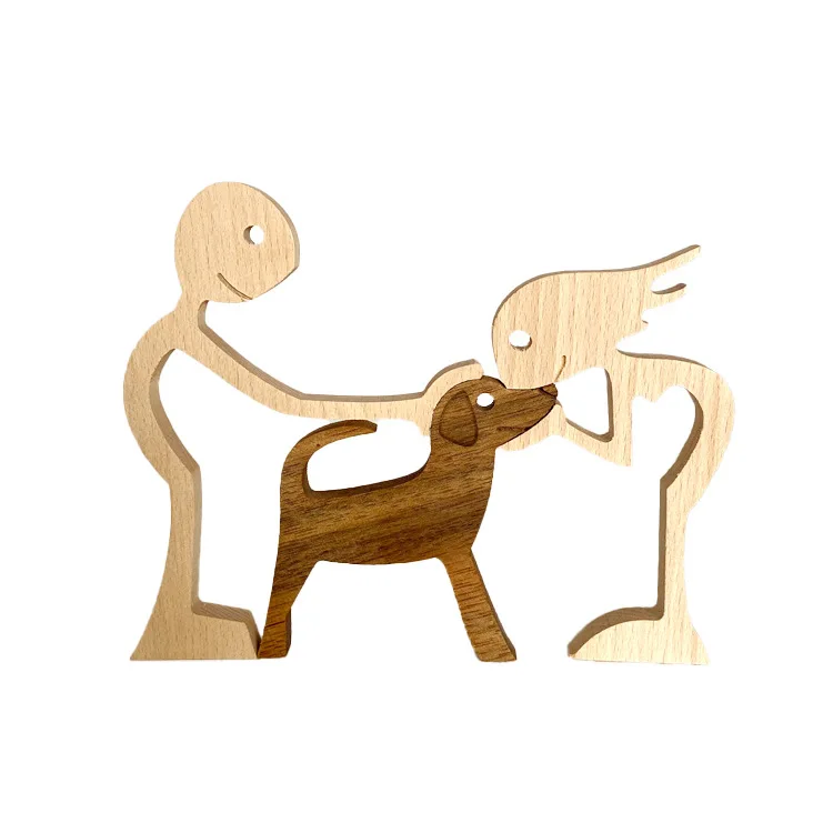 New 2022 customer wood table crafts dog home decoration wood carving creative decoration  fun wood toy