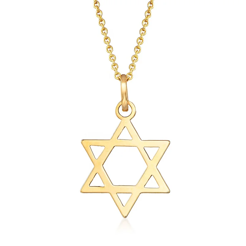 Gemnel 925 sterling silver 14k gold star of david necklace for women