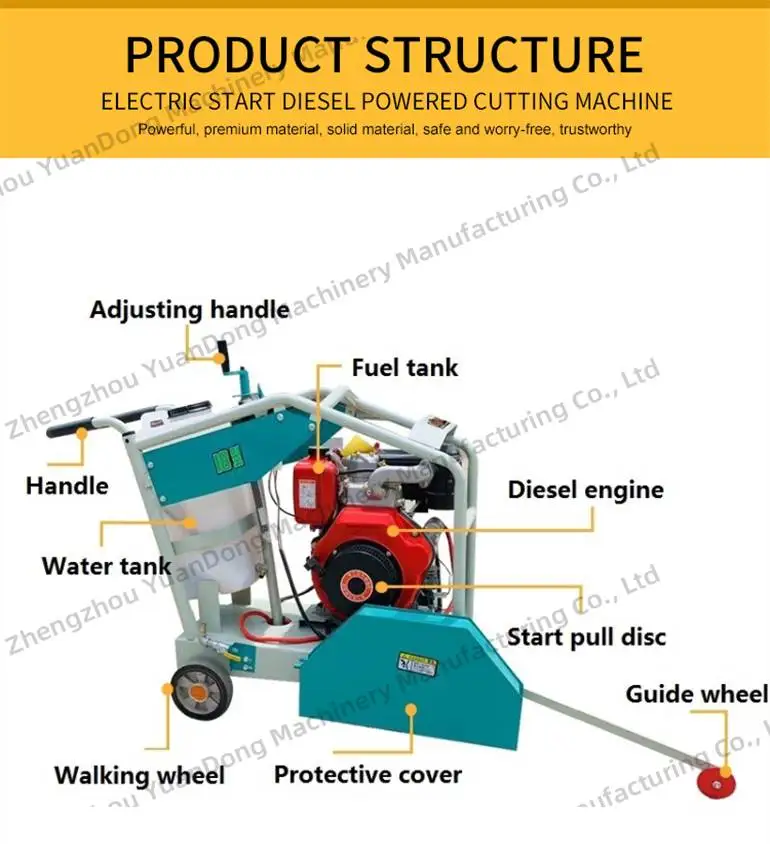 Concrete Groove Cutter Concrete Floor Crevices Making Machine Asphalt Concrete Road Cutting Machine
