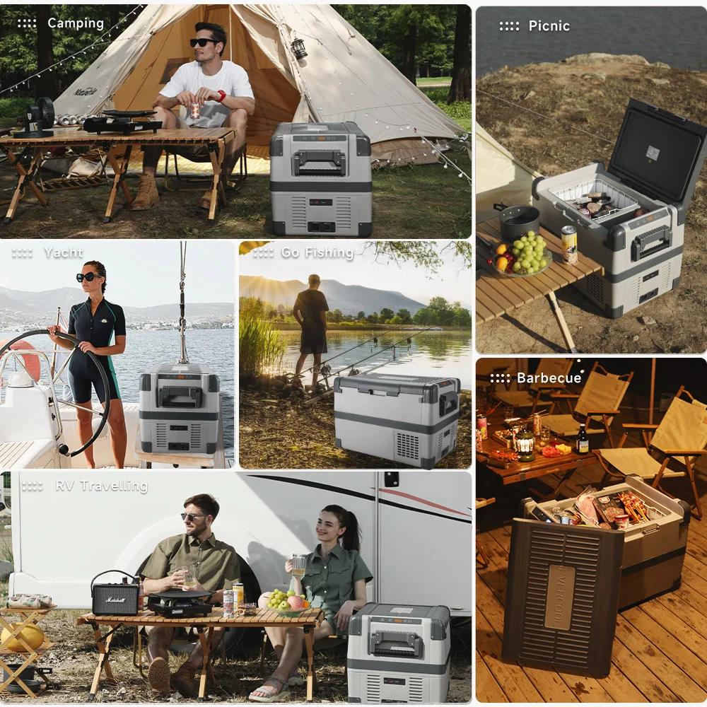 2024 Evercool Portable Refrigerator Car Camping Fridge 12v/24v Refrigerated Used Compressor 50L