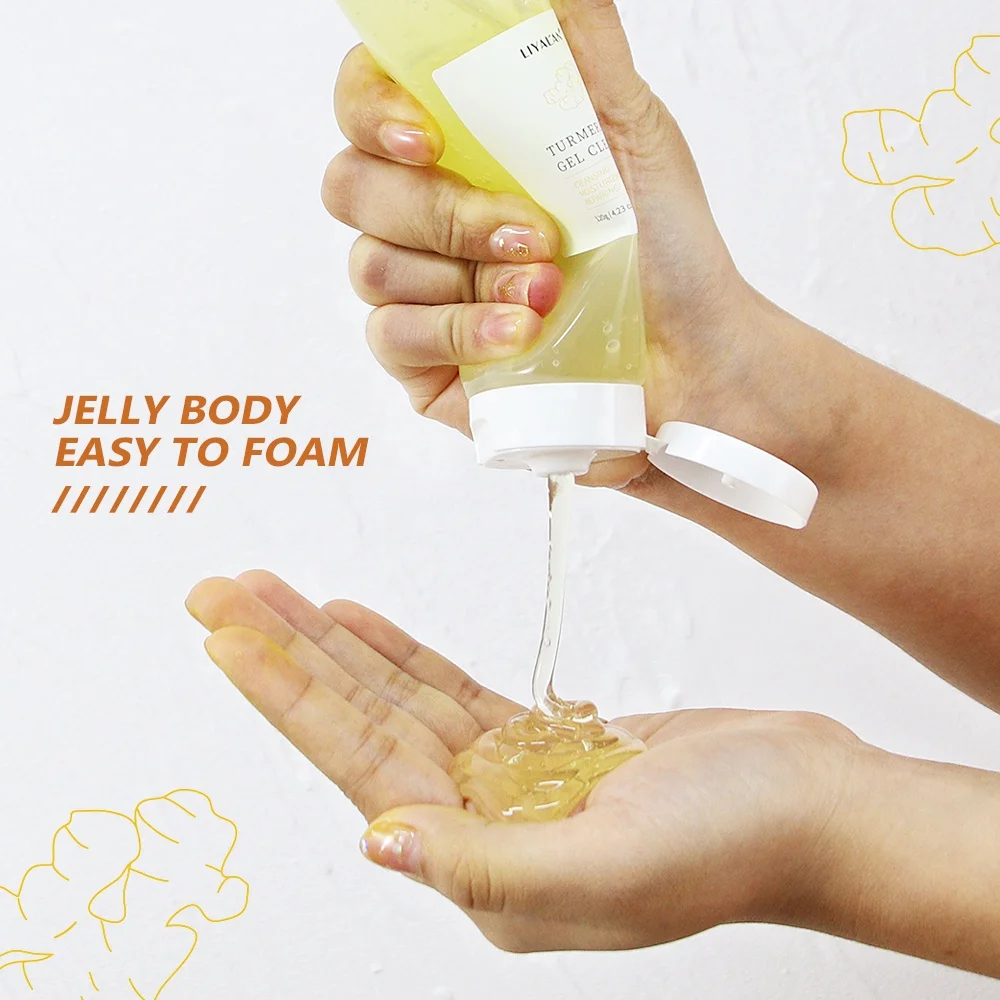 OEM Whitening Moisturizing Gel Face Wash Oil Control Organic Foaming Tumeric Facial Cleanser