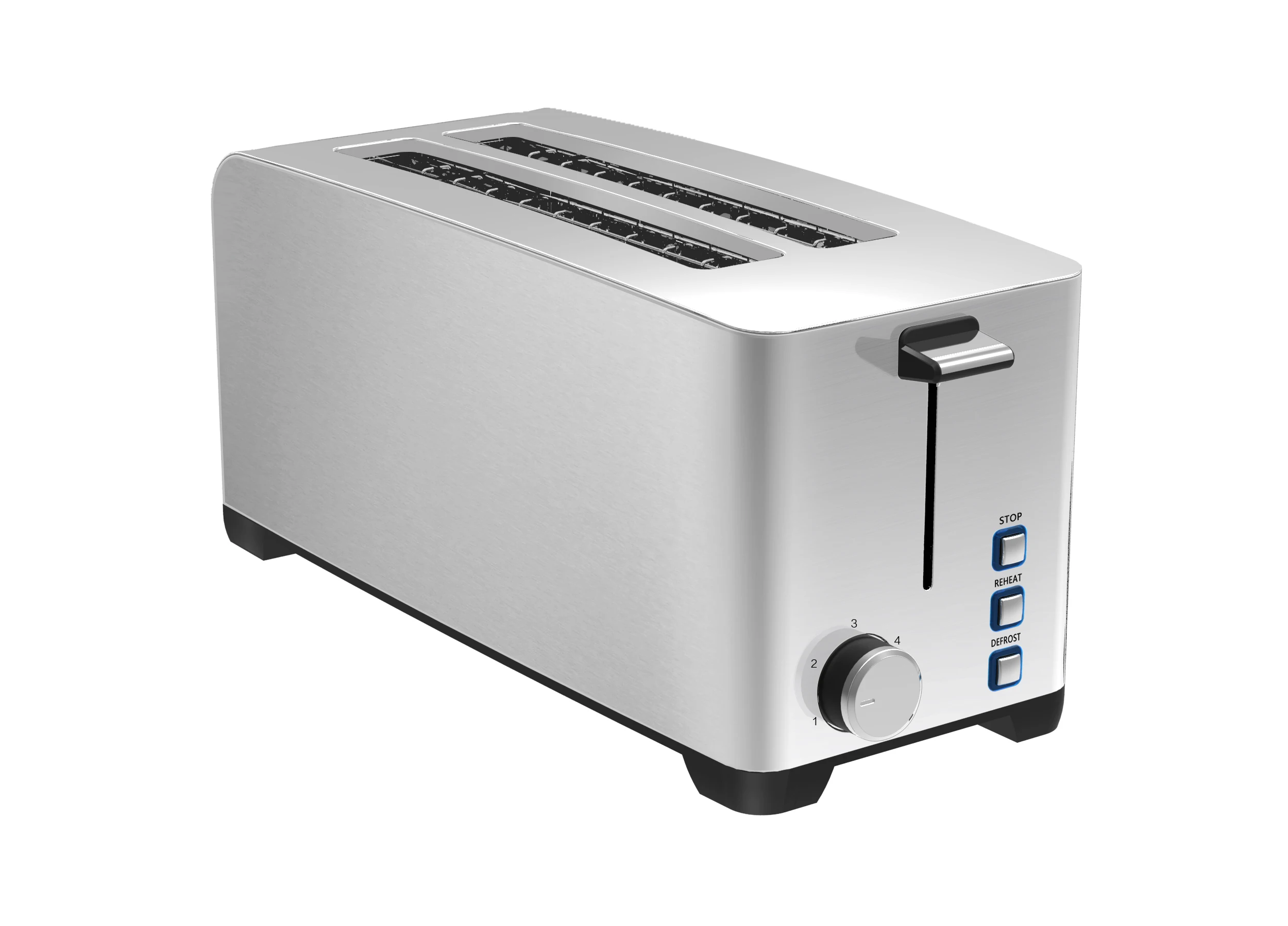 Китайская фабрика, бытовой кухонный тостер 1180-1400 Вт, выдвижная машина для хлеба, тостер на 4 ломтика