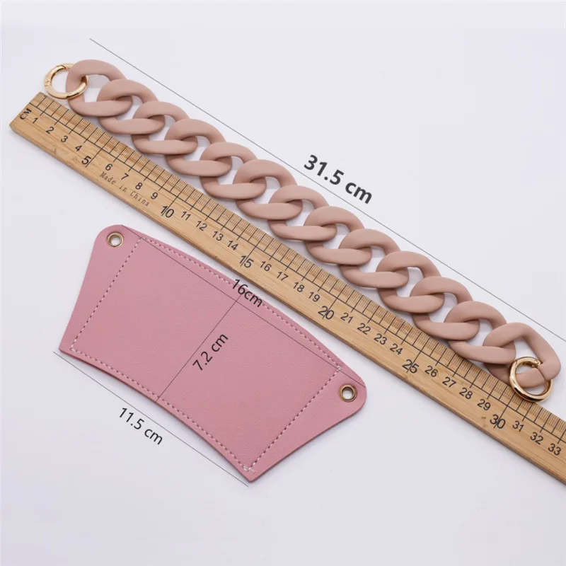 2024 Hot sale Handmade Coffee Cup Sleeve Holders custom logo PU leather cup holder Milky Tea Cup holder With Acrylic Chain Strap