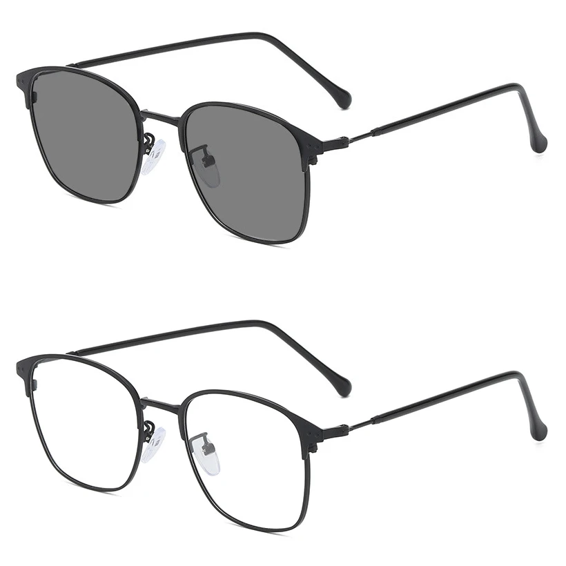 Photochromic Black Eyebrow Metal Plating Lentes De Sol  Lunette Photochromique Lentes Italian Sunglasses Women Didymium Glasses
