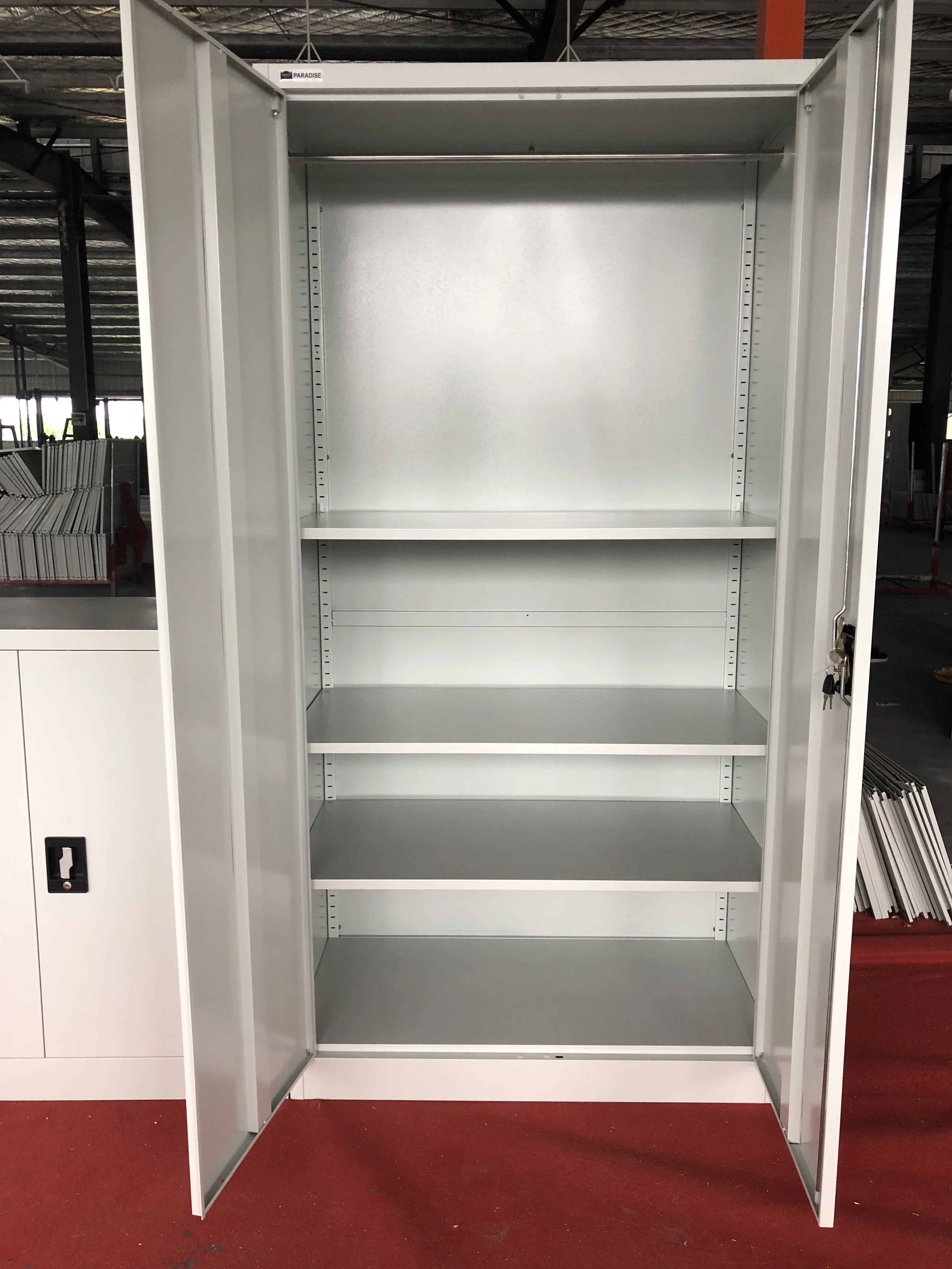 Новая мебель, 2 распашных двери, стальной шкаф с зеркалом для хранения, металлический шкаф