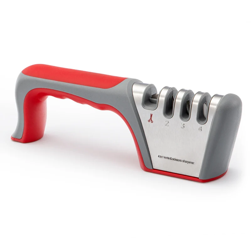 
New arrivals kitchen 4 in 1 stages function scissors and knife sharpener 