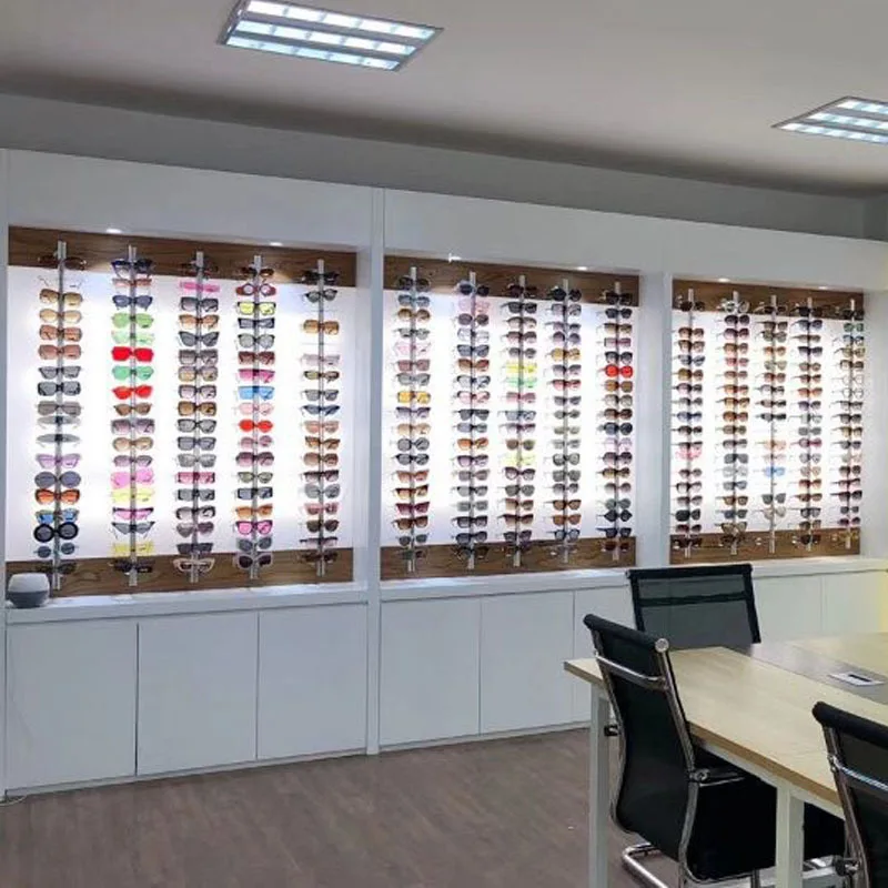 Hold 9/12/14/18/20 Pair Glasses Aluminium Alloy Optical Frames Display Wall Mounted Stand Rack With Lock Sunglasses