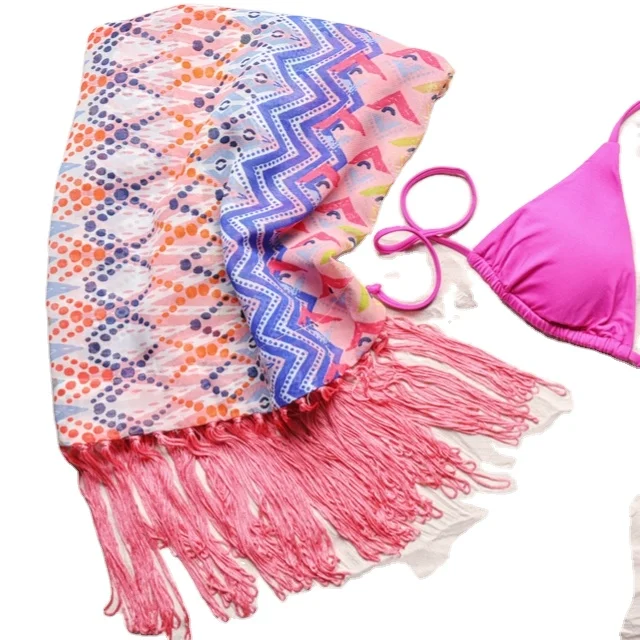 2020 long beach wraps rayon beach dress with fringes