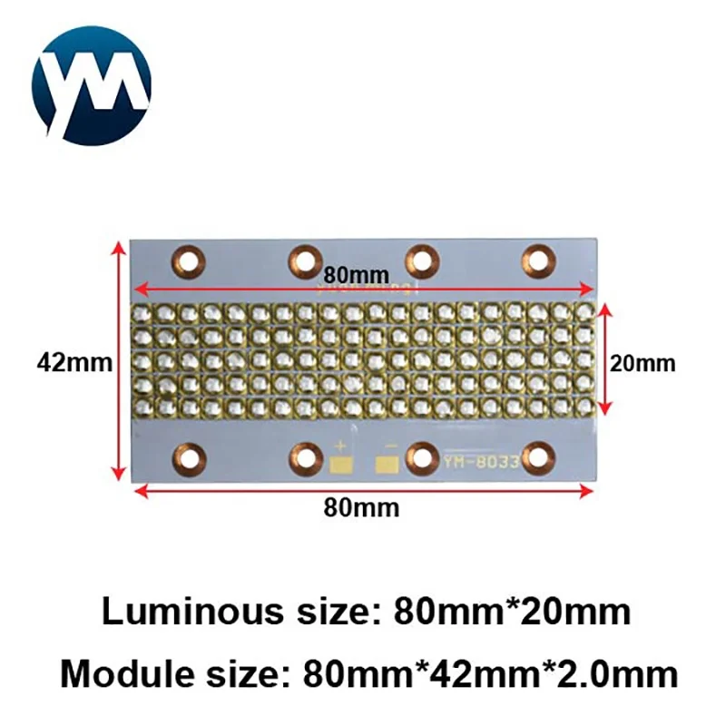UV LED Module 300W LED Ultraviolet 3W LED Chip Quartz Offset Ink Module 365nm to 405nm