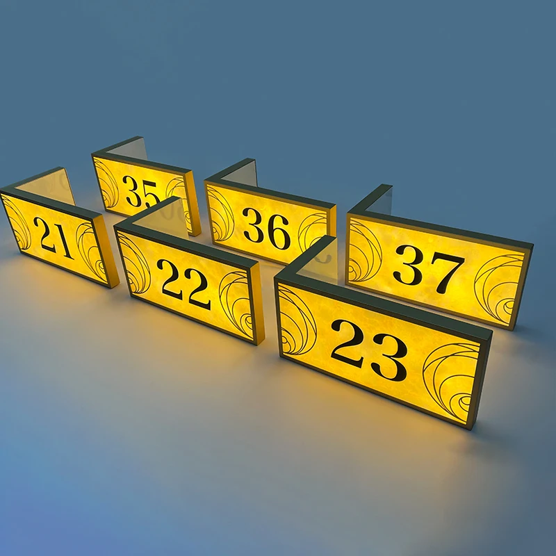 Custom light up address sign lighted house number signs  led digital door sign Door Plates