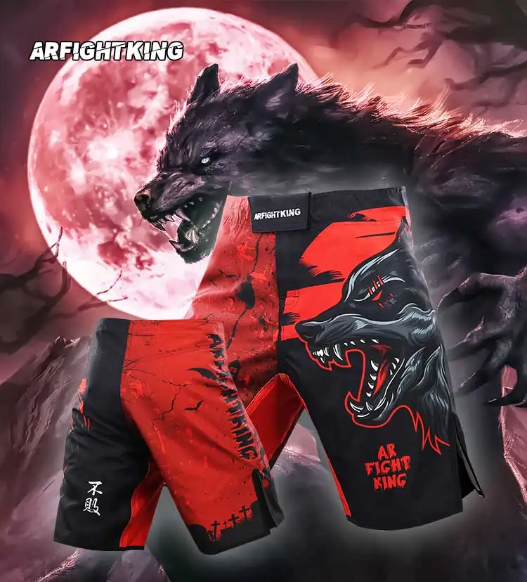 Wholesale Sublimation Printed Slits 100% Polyester Spandex Fabric For Women Bjj Fight Custom Mma Shorts