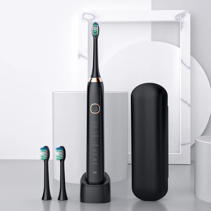 New Hot Selling Wholesale 8 heads family Using Waterproof Box Power Battery Soft Gift Packing Dupont Electric Sonic Toothbrush